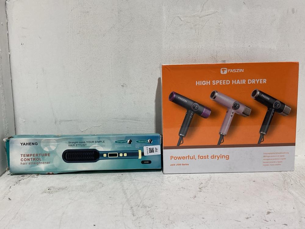 Lot 757  
            Birmingham SR108 - Parcel Delivery Only 

                
2 X ITEMS TO INCLUDE YAHENG TEMPERATURE CONTROL HAIR STRAIGHTENER
