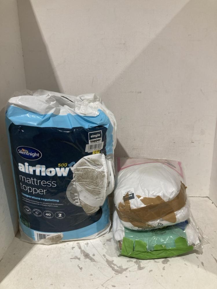 Lot 778  
            Birmingham SR108 - Parcel Delivery Only 

                
4 X ITEMS TO INCLUDE SILENTNIGHT AIRFLOW MATTRESS TOPPER