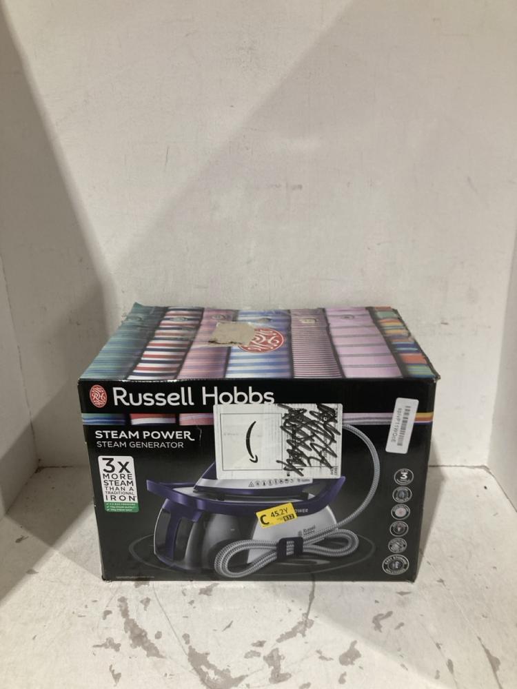 Lot 796  
            Birmingham SR108 - Parcel Delivery Only 

                
RUSSELL HOBBS STEAM POWER IRON