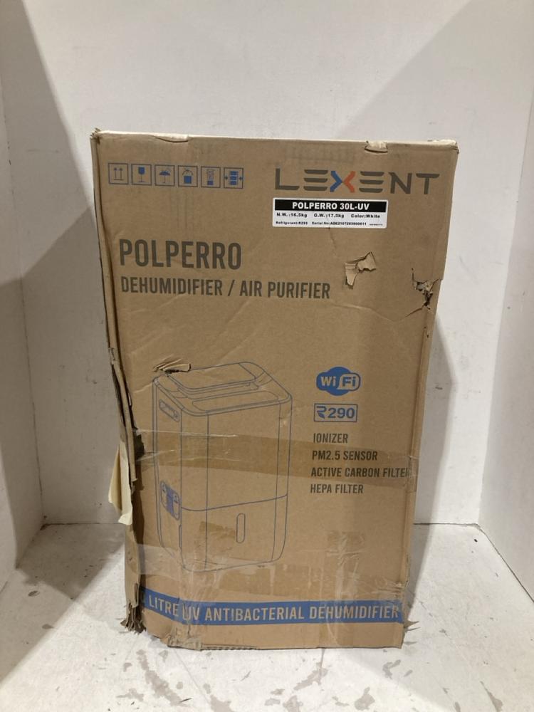 Lot 797  
            Birmingham SR108 - Parcel Delivery Only 

                
LEXENT POLPERRO DEHUMIDIFIER