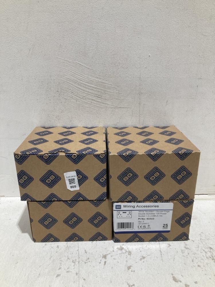 Lot 805  
            Birmingham SR108 - Parcel Delivery Only 

                
4 X BRITISH GENERAL WIRING ACCESSORIES