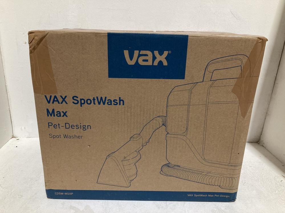 Lot 817  
            Birmingham SR108 - Parcel Delivery Only 

                
VAX SPOT WASH MAX PET DESIGN CARPET CLEANER