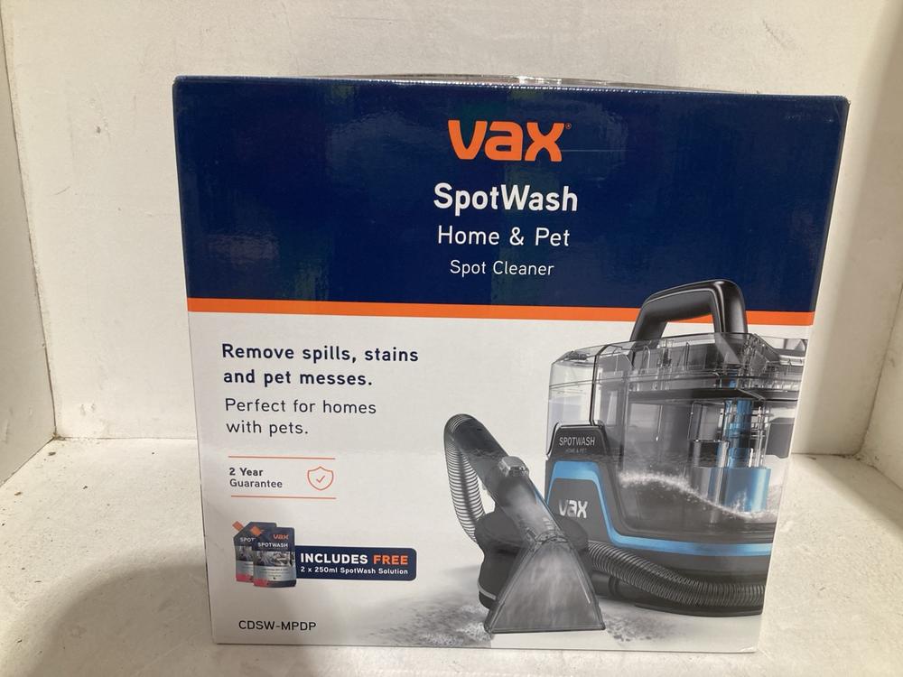 Lot 824  
            Birmingham SR108 - Parcel Delivery Only 

                
VAX SPOT WASH HOME & PET CARPET CLEANER
