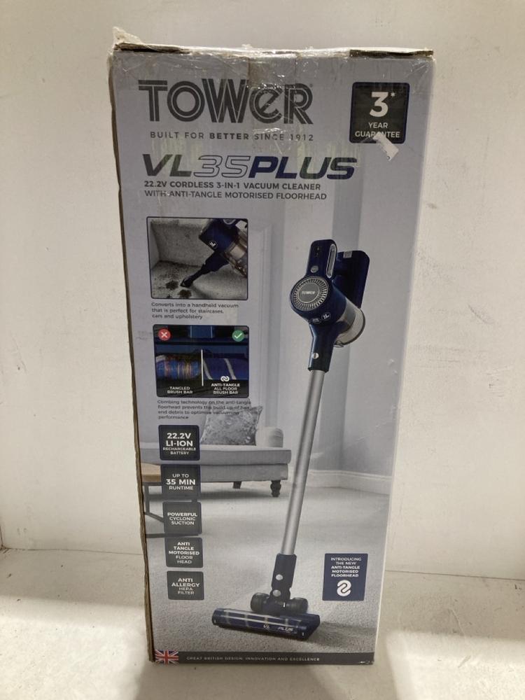 Lot 837  
            Birmingham SR108 - Parcel Delivery Only 

                
TOWER VL35 PLUS VACUUM CLEANER