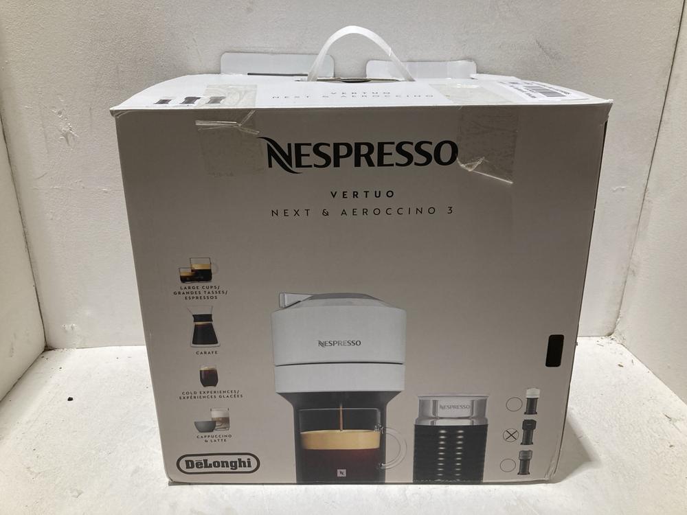 Lot 846  
            Birmingham SR108 - Parcel Delivery Only 

                
NESPRESSO VERTUO NEXT & AEROCCINO 3 COFFEE MACHINE