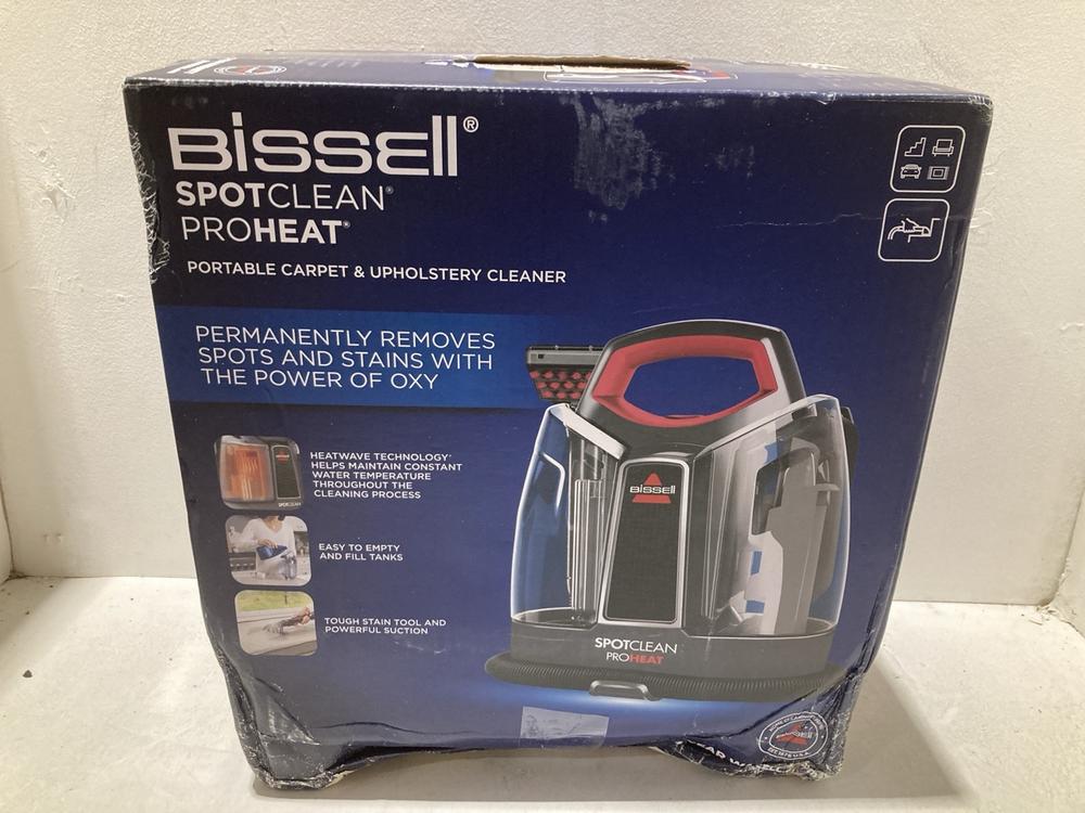 Lot 848  
            Birmingham SR108 - Parcel Delivery Only 

                
BISSELL SPOT CLEAN PROHEAT CARPET CLEANER