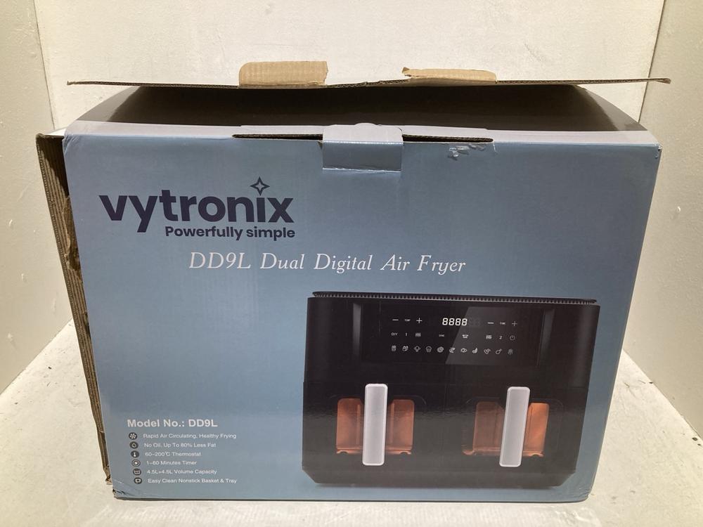 Lot 868  
            Birmingham SR108 - Parcel Delivery Only 

                
VYTRONIX DUAL BASKET DIGITAL AIRFRYER