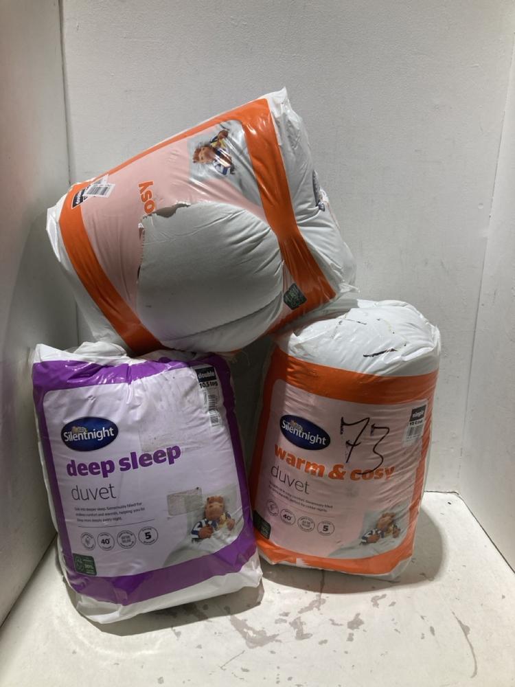 Lot 902  
            Birmingham SR108 - Parcel Delivery Only 

                
3 X ITEMS TO INCLUDE SILENT NIGHT WARM & COSY DUVET