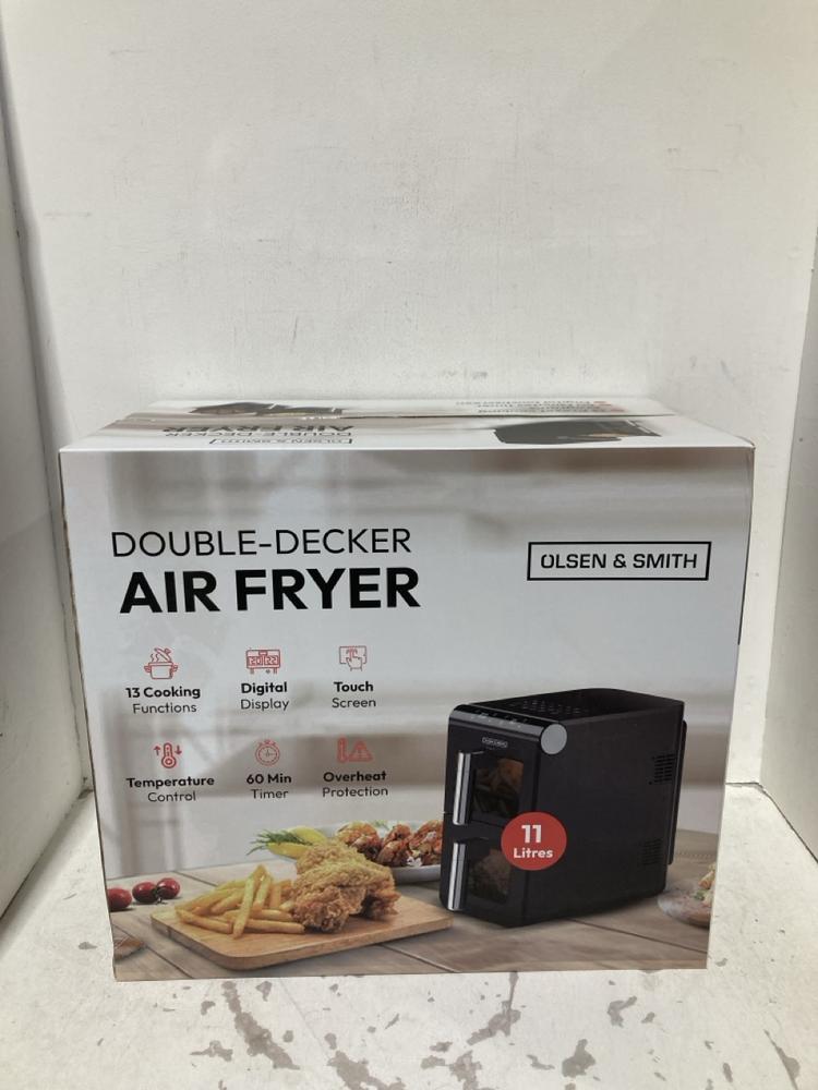 Lot 90  
            Birmingham SR108 - Parcel Delivery Only 

                
OLSEN & SMITH DOUBLE-DECKER AIR FRYER