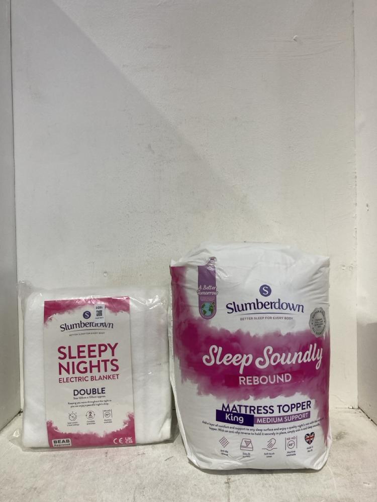 Lot 1031  
            Birmingham SR107 - Parcel Delivery Only 

                
ASSORTED LINEN TO INCLUDE SLUMBERDOWN SLEEPY NIGHT ELECTRIC BLANKET