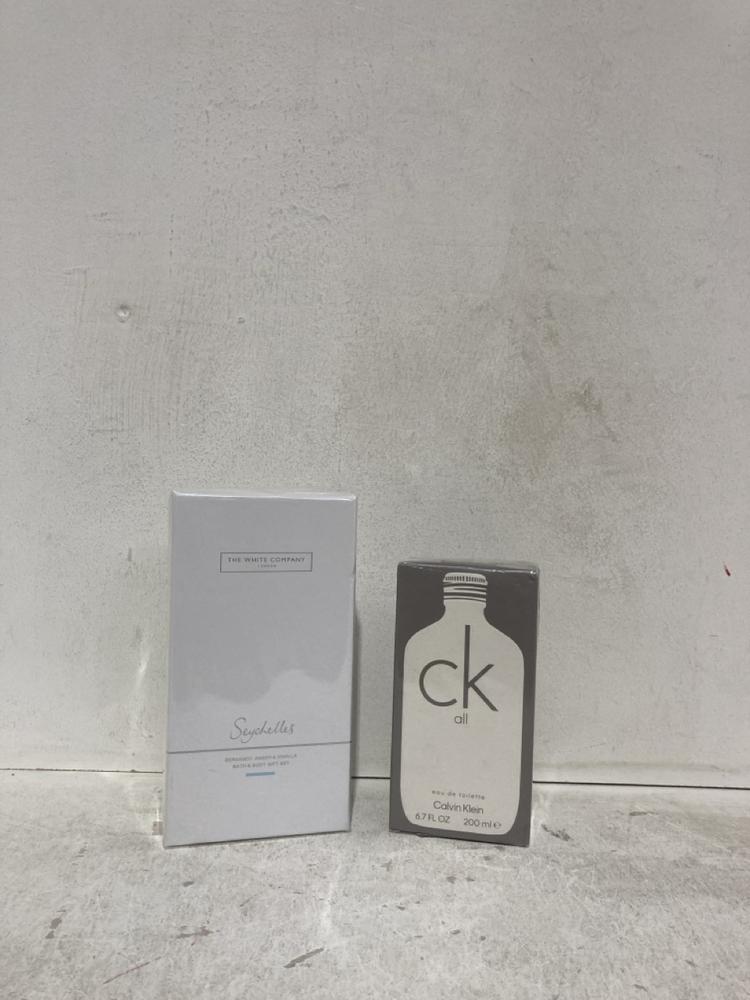 Lot 1042  
            Birmingham SR107 - Parcel Delivery Only 

                
2 X ASSORTED BEAUTY PRODUCTS TO INCLUDE THE WHITE COMPANY SEYCHELLES BATH BODY GI...