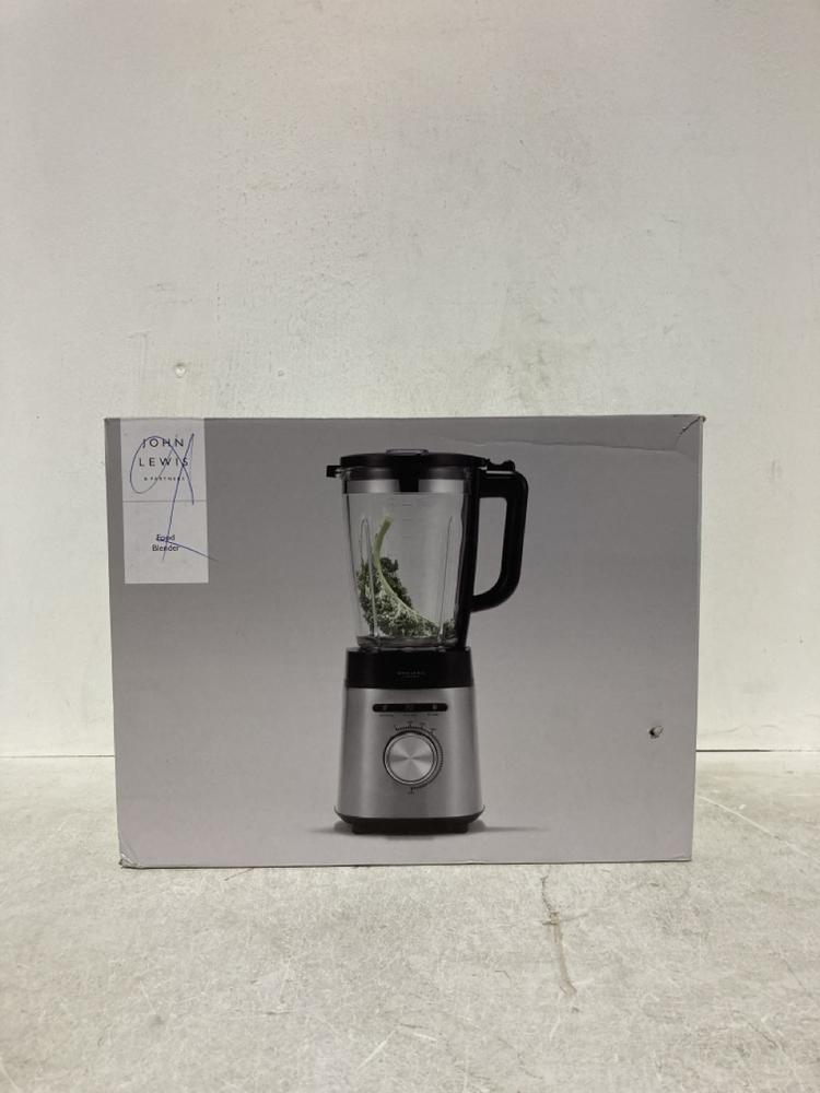 Lot 104  
            Birmingham SR107 - Parcel Delivery Only 

                
JOHN LEWIS & PARTNERS FOOD BLENDER 1.75