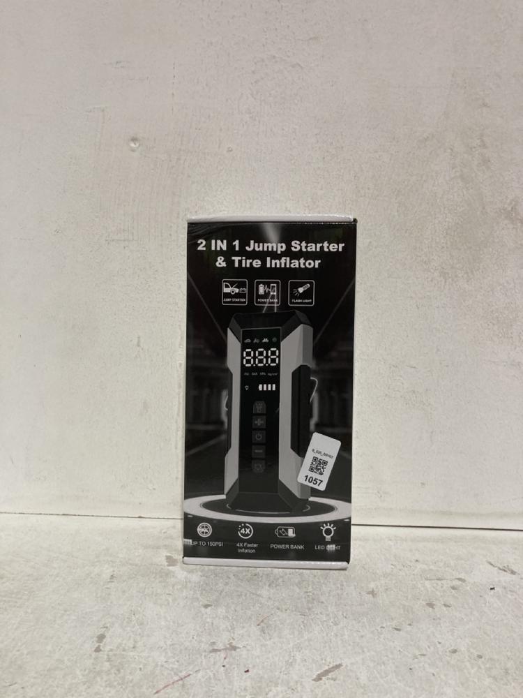 Lot 1057  
            Birmingham SR107 - Parcel Delivery Only 

                
2-IN-1 JUMP STARTER & TIRE INFLATOR