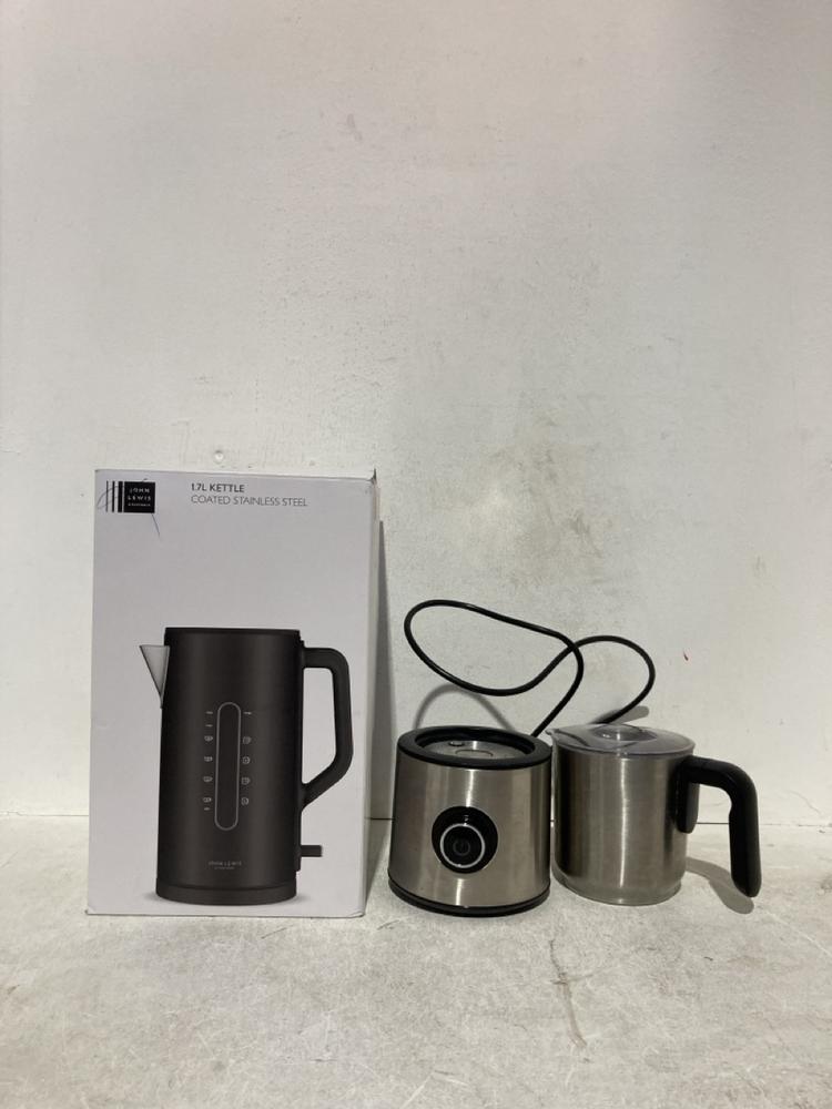 Lot 108  
            Birmingham SR107 - Parcel Delivery Only 

                
JOHN LEWIS & PARTNERS KITCHENWARE ITEMS TO INCLUDE BLACK MILK FROTHER