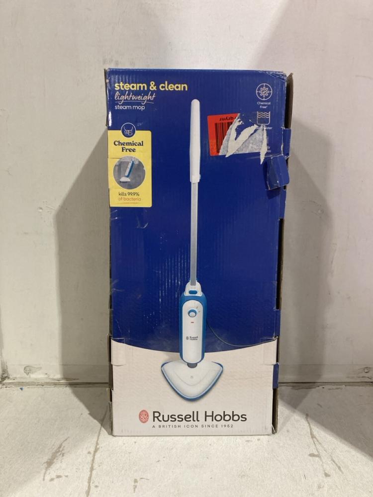Lot 1109  
            Birmingham SR107 - Parcel Delivery Only 

                
RUSSELL HOBBS STEAM AND CLEAN LIGHTWEIGHT STEAM MOP