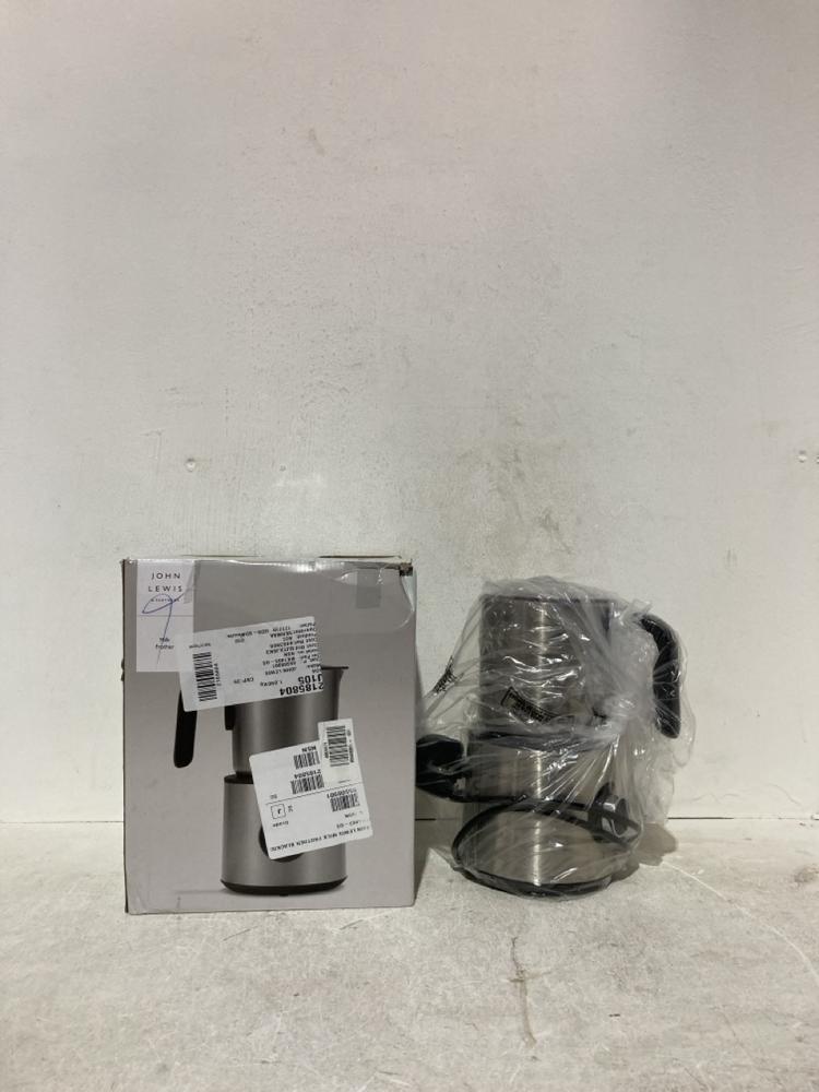 Lot 110  
            Birmingham SR107 - Parcel Delivery Only 

                
JOHN LEWIS & PARTNERS KITCHENWARE ITEMS TO INCLUDE X 2 BLACK/SILVER MILK FROTHER ...