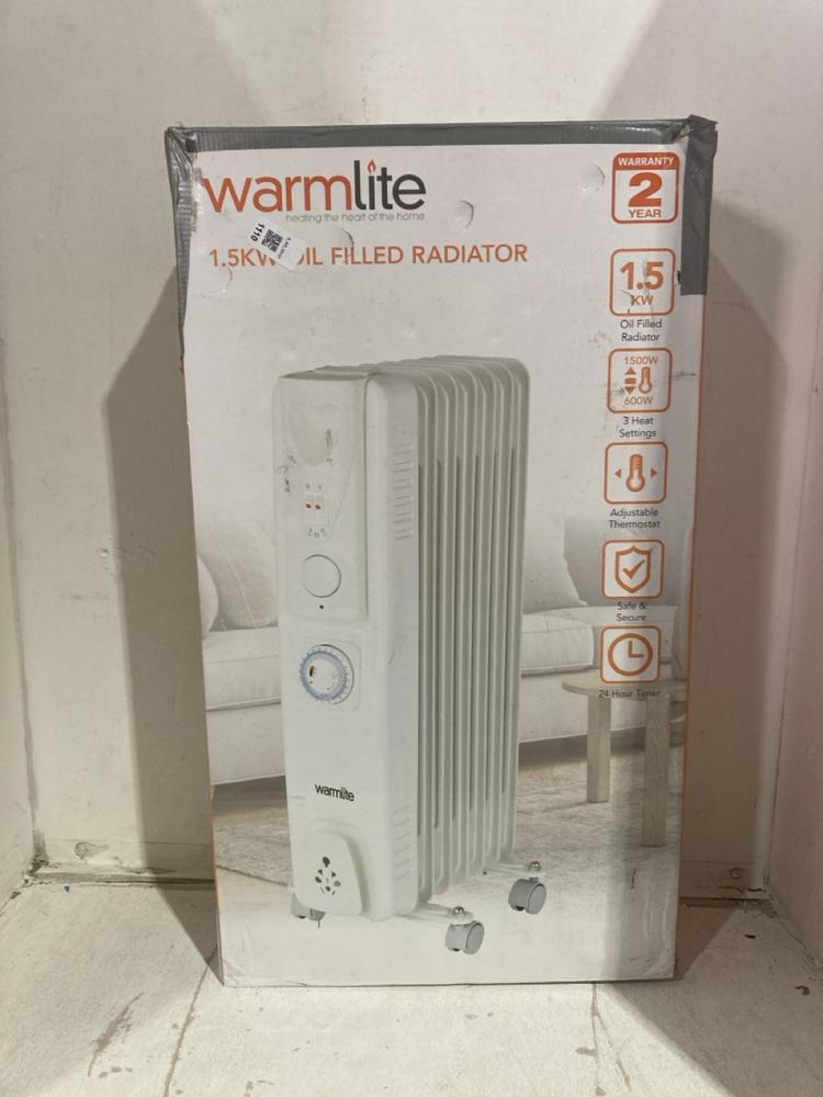 Lot 1110  
            Birmingham SR107 - Parcel Delivery Only 

                
WARMLITE 1.5KW OIL FILLED RADIATOR WHITE 3 HEAT SETTING