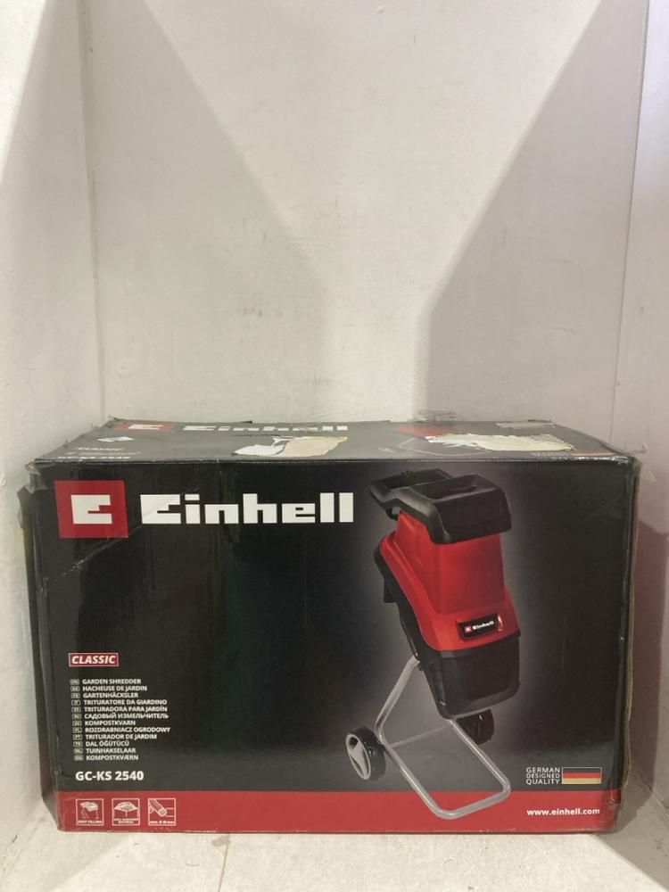 Lot 1123  
            Birmingham SR107 - Parcel Delivery Only 

                
EINHELL GC KS 2540 GARDEN SHREDDER
