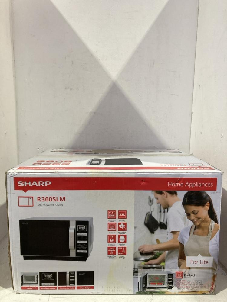 Lot 1135  
            Birmingham SR107 - Parcel Delivery Only 

                
SHARP R360SLM 23L MICROWAVE 900W