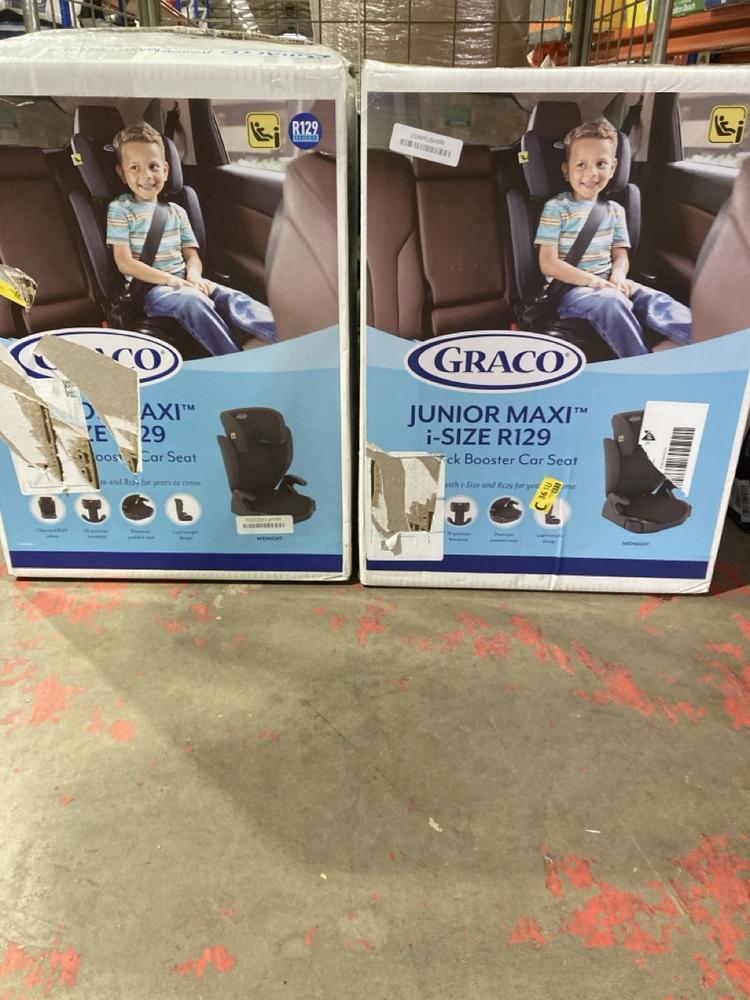Lot 1139  
            Birmingham SR107 - Parcel Delivery Only 

                
2 X GRACO JUNIOR MAXI I-SIZE R129 HIGHBACK BOOSTER CAR SEAT