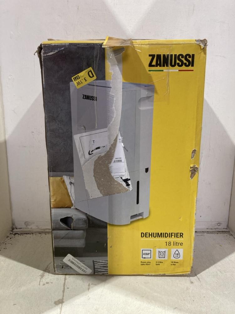 Lot 1141  
            Birmingham SR107 - Parcel Delivery Only 

                
ZANUSSI DEHUMIDIFIER 18L WHITE