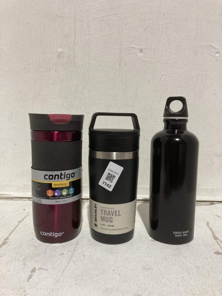 Lot 1142  
            Birmingham SR107 - Parcel Delivery Only 

                
ASSORTED DRINKING ACCESSORIES TO INCLUDE STANLEY TRAVEL MUG 12OZ