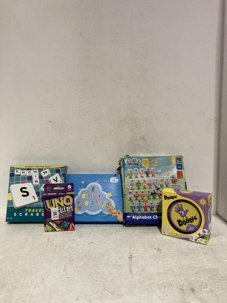 Lot 1170  
            Birmingham SR107 - Parcel Delivery Only 

                
ASSORTED CHILDRENS LEARNING TOYS TO INCLUDE ALPHABLOCKS ALPHABET CHARACTER SET