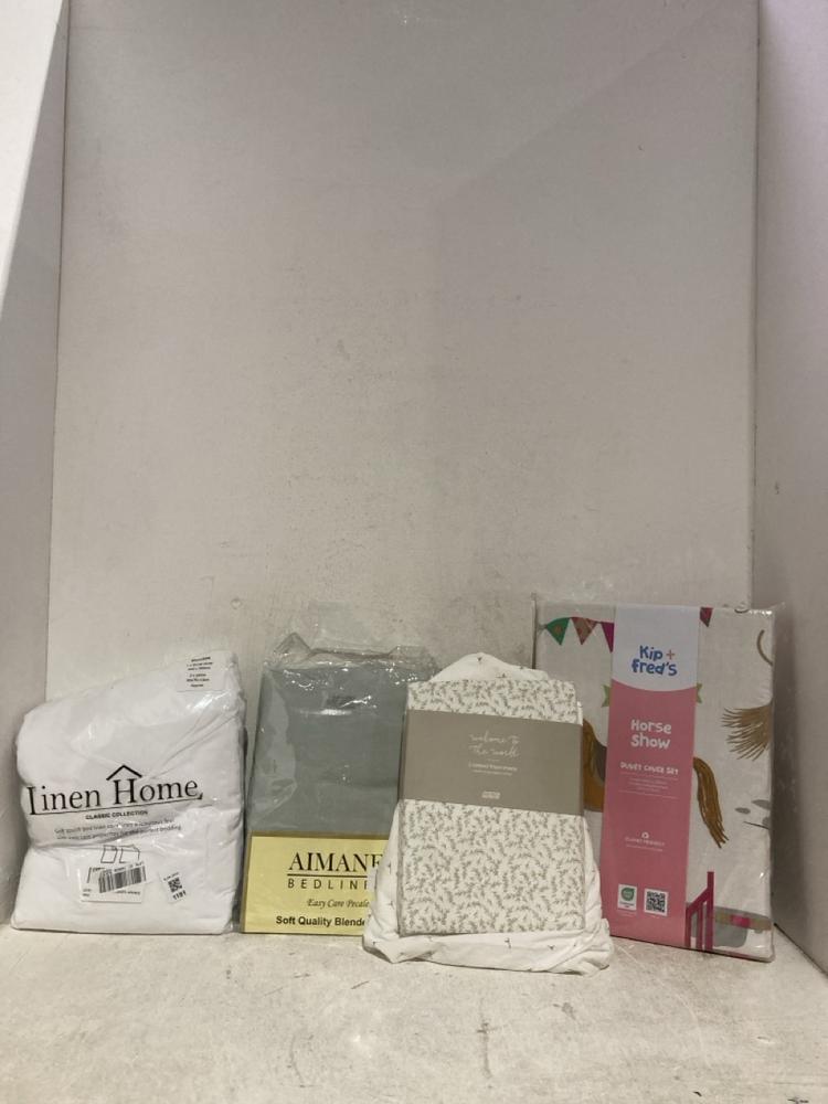 Lot 1191  
            Birmingham SR107 - Parcel Delivery Only 

                
ASSORTED LINEN TO 2 COTBED FITTED SHEETS