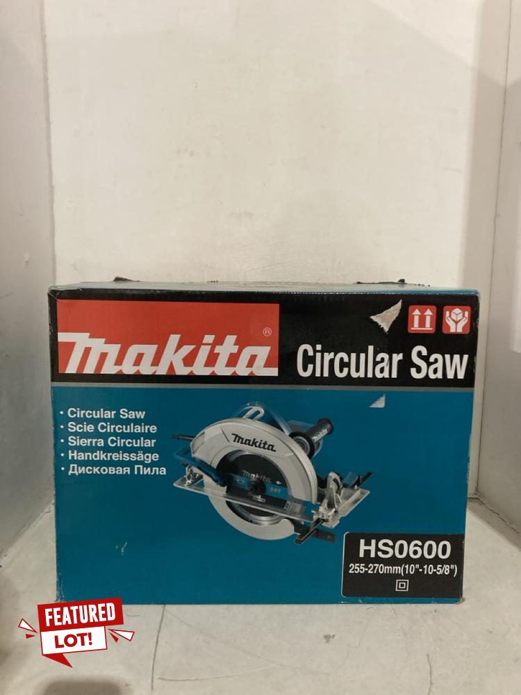 Lot 11  
            Birmingham SR107 - Parcel Delivery Only 

                
MAKITA CIRCULAR SAW HS0600 ORIGINAL RRP £395