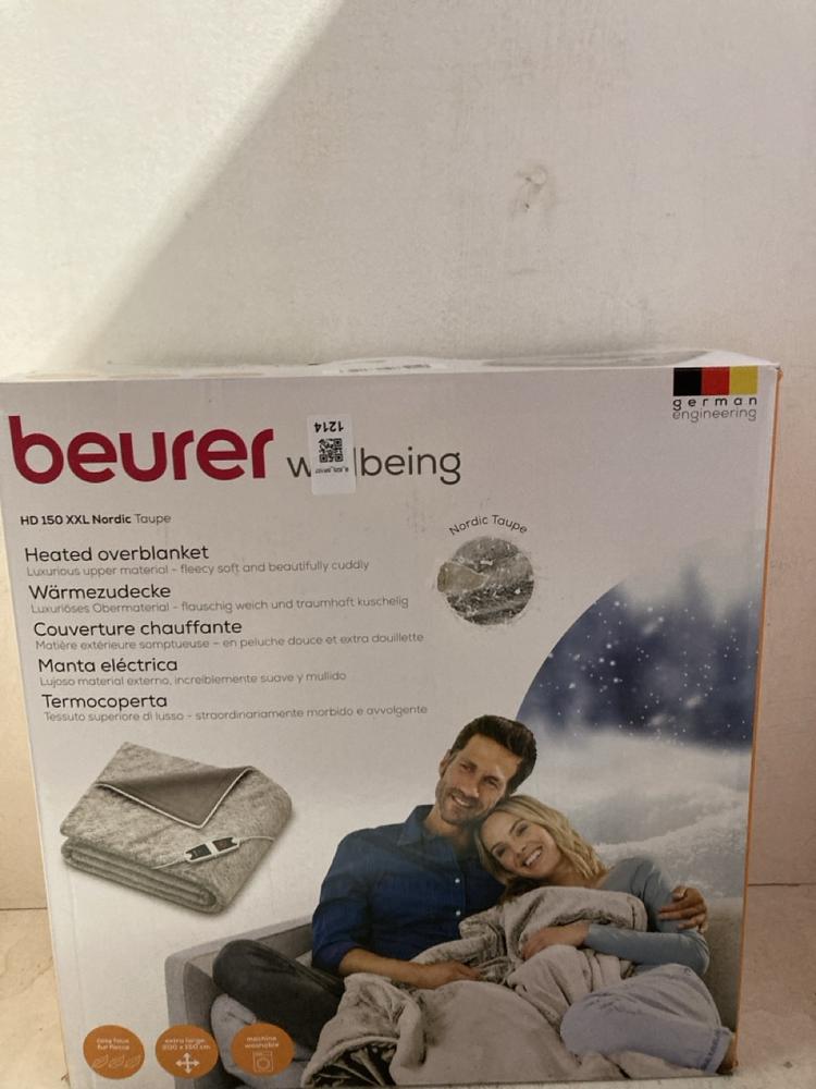 Lot 1214  
            Birmingham SR107 - Parcel Delivery Only 

                
BEURER WELLBEING ELECTRICAL BLANKET