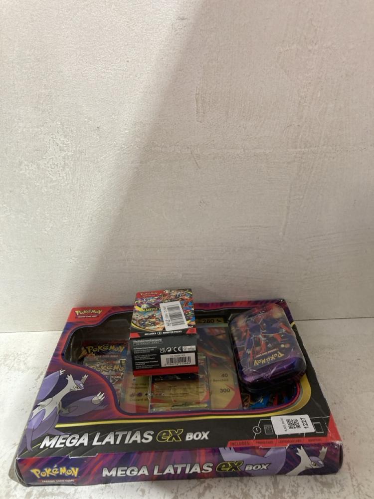 Lot 1227  
            Birmingham SR107 - Parcel Delivery Only 

                
3 X POKEMON ITEMS TO INCLUDE MEGA LATIAS EX BOX