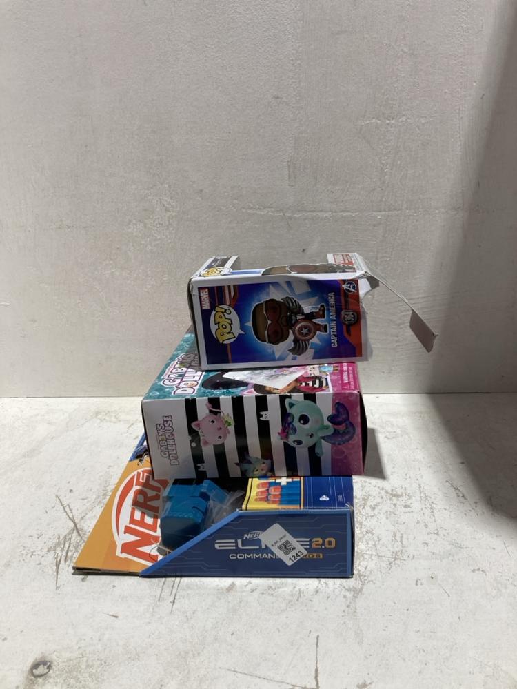 Lot 1243  
            Birmingham SR107 - Parcel Delivery Only 

                
3 X ITEMS TO INCLUDE FUNKO POP CAPTAIN AMERICA