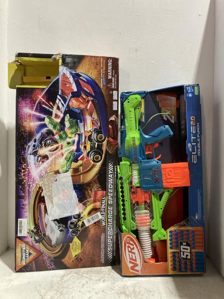 Lot 1244  
            Birmingham SR107 - Parcel Delivery Only 

                
2 X ITEMS TO INCLUDE NERF ELITE 2.0 DOUBLE PUNCH