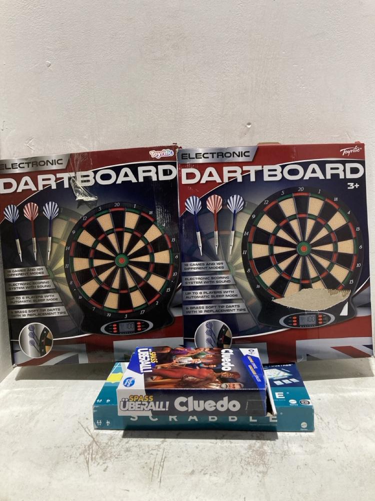 Lot 1255  
            Birmingham SR107 - Parcel Delivery Only 

                
4 X ITEMS TO INCLUDE ELECTRONIC DART BOARD