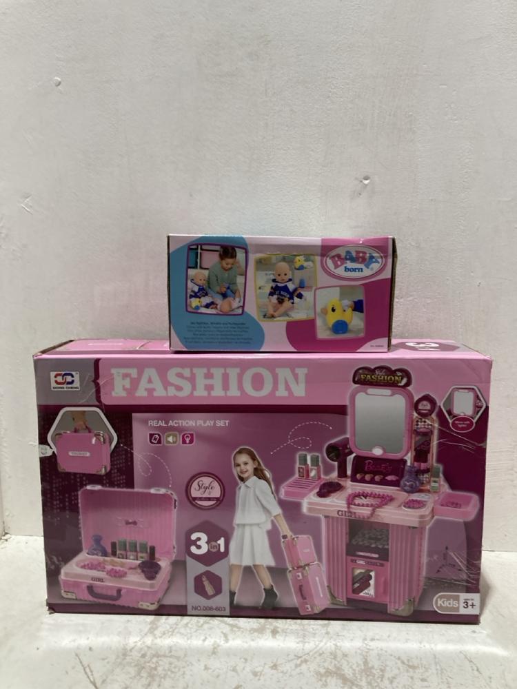 Lot 1256  
            Birmingham SR107 - Parcel Delivery Only 

                
2 X ITEMS TO INCLUDE FASHION REAL ACTION PLAY SET