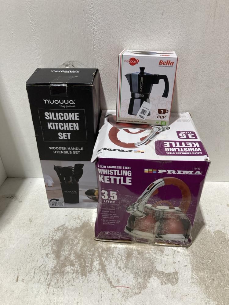 Lot 1262  
            Birmingham SR107 - Parcel Delivery Only 

                
3 X ITEMS TO INCLUDE ORIMA 3.5L STAINLESS STEEL WHISTLING KETTLE