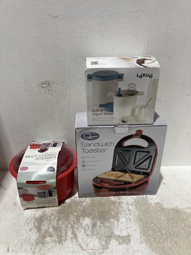 Lot 1264  
            Birmingham SR107 - Parcel Delivery Only 

                
3 X ITEMS TO INCLUDE QUEST SANDWICH TOASTER