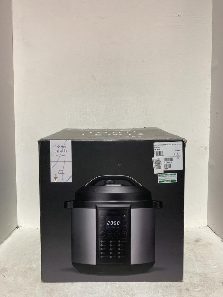 Lot 126  
            Birmingham SR107 - Parcel Delivery Only 

                
JOHN LEWIS & PARTNERS STAINLESS STEEL ELECTRIC MULTI COOKER