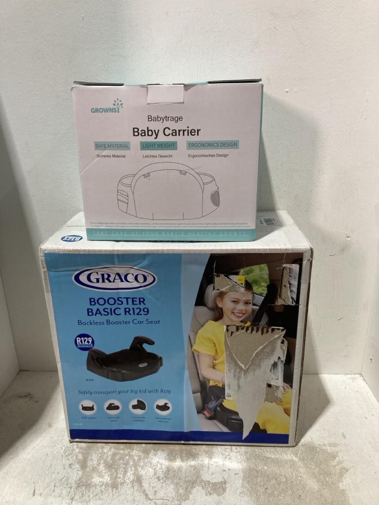 Lot 1273  
            Birmingham SR107 - Parcel Delivery Only 

                
2 X ITEMS TO INCLUDE GRACO BOOSTER BASIC R129 BACKLESS BOOSTER CAR SEAT