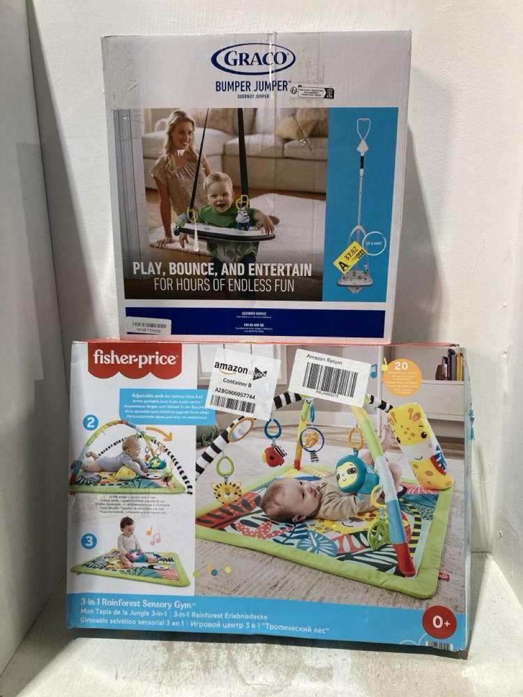 Lot 1274  
            Birmingham SR107 - Parcel Delivery Only 

                
2 X ITEMS TO INCLUDE GRACO BUMPER JUMPER & FISHER PRICE 3 IN 1 RAINFOREST SENSORY...