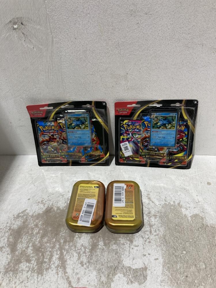 Lot 1277  
            Birmingham SR107 - Parcel Delivery Only 

                
4 X ITEMS TO INCLUDE POKEMON TRADING GAME CARDS