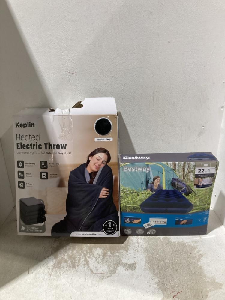 Lot 1297  
            Birmingham SR107 - Parcel Delivery Only 

                
2 X ITEMS TO INCLUDE BESTWAY AIR MATTRESS 1.85 X 76 X 22CM