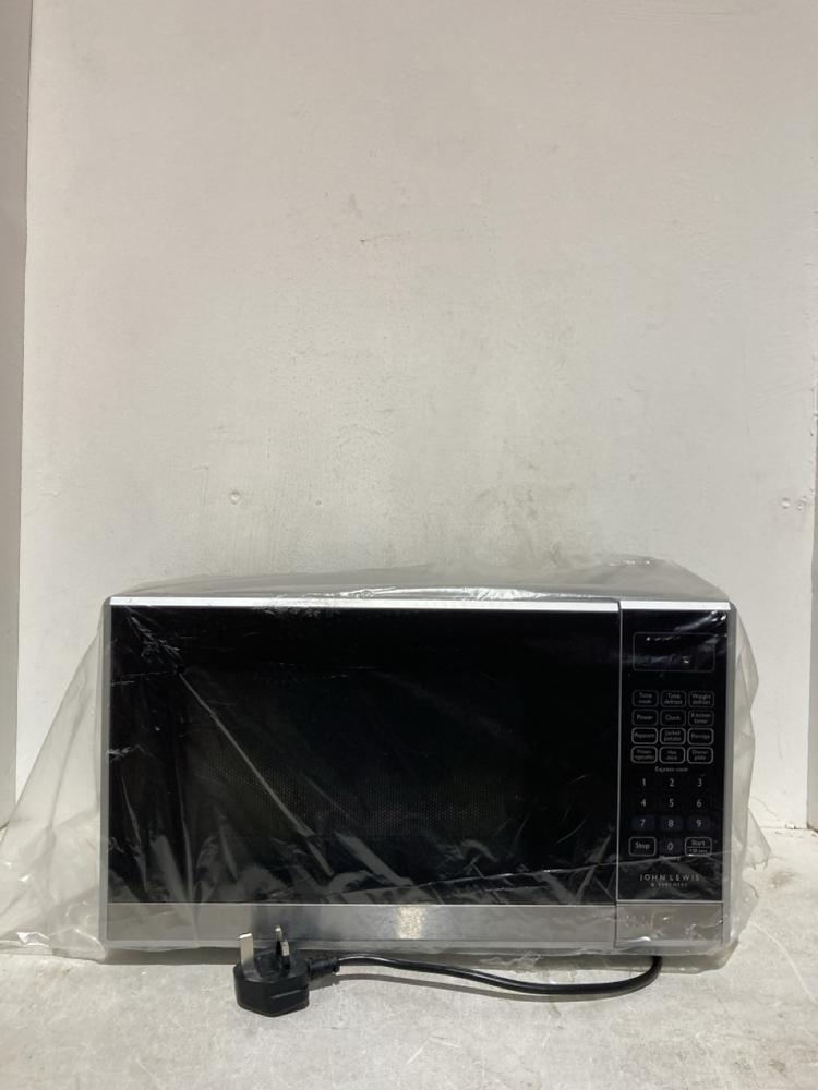 Lot 130  
            Birmingham SR107 - Parcel Delivery Only 

                
JOHN LEWIS & PARTNERS MICROWAVE OVEN 800W GREY/SILVER