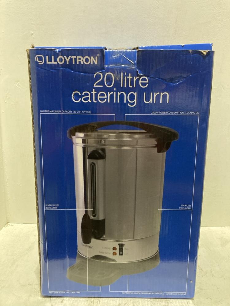 Lot 1342  
            Birmingham SR107 - Parcel Delivery Only 

                
LLOYTRON 20L CATERING URN