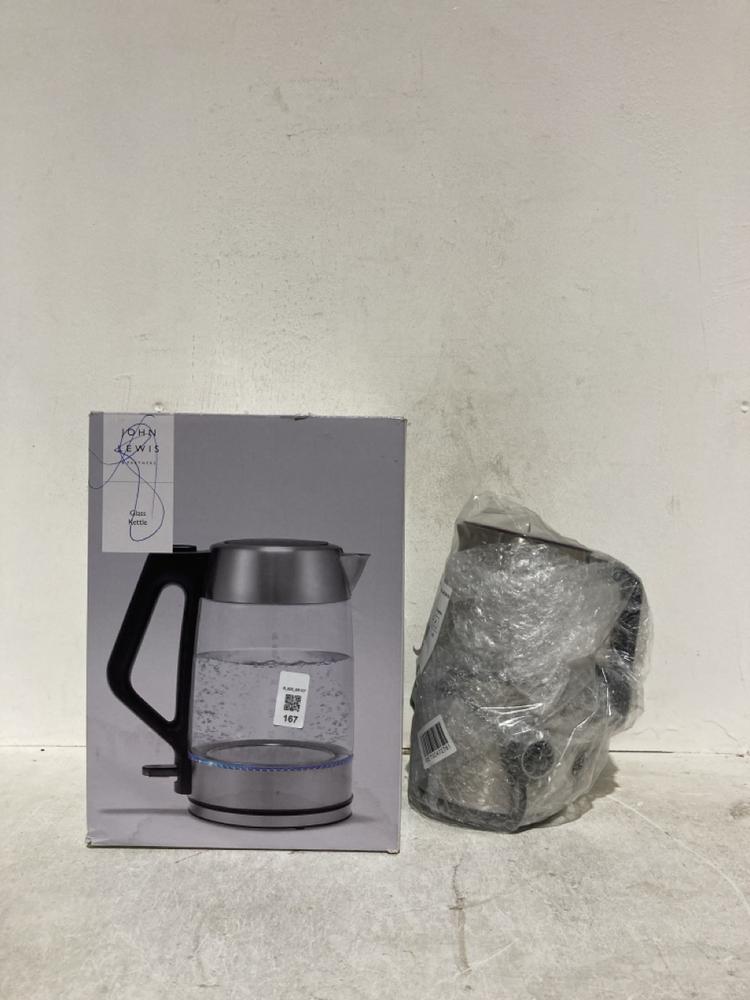 Lot 167  
            Birmingham SR107 - Parcel Delivery Only 

                
JOHN LEWIS & PARTNERS KITCHENWARE TO INCLUDE GLASS KETTLE 1.7L