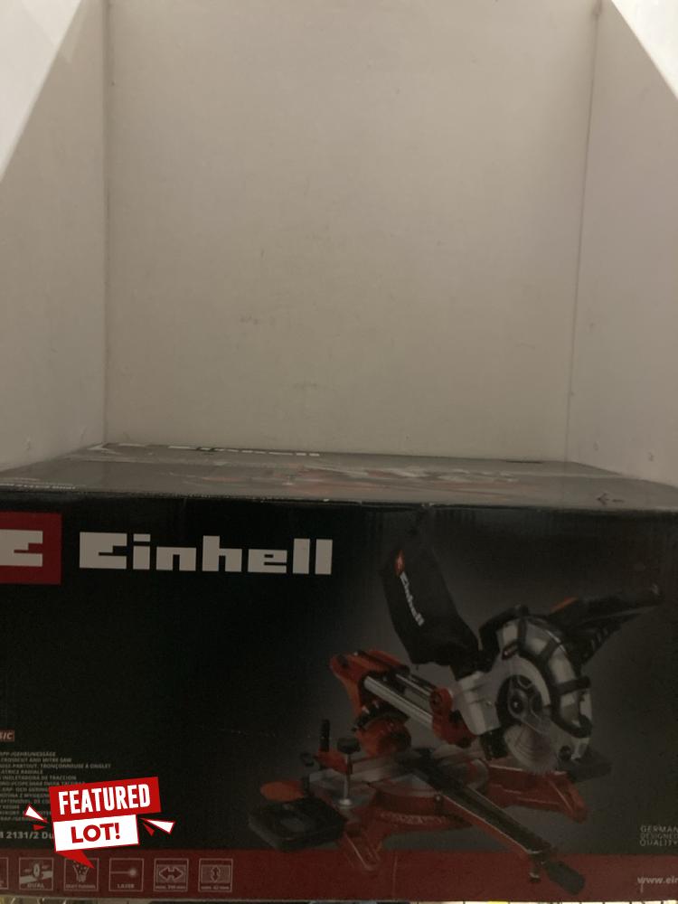 Lot 18  
            Birmingham SR107 - Parcel Delivery Only 

                
EINHELL MITER SAW TC-SM 2131/2 DUAL ORIGINAL RRP £129