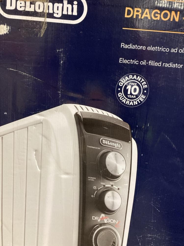Lot 203  
            Birmingham SR107 - Parcel Delivery Only 

                
DELONGHI DRAGON 4 ELECTRIC OIL FILLED RADIATOR