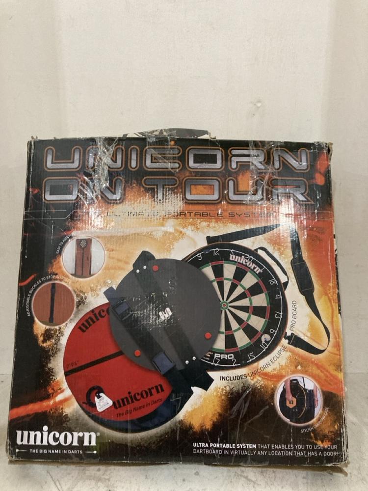 Lot 207  
            Birmingham SR107 - Parcel Delivery Only 

                
UNICORN ULTIMATE PORTABLE PROFESSIONAL DART BOARD
