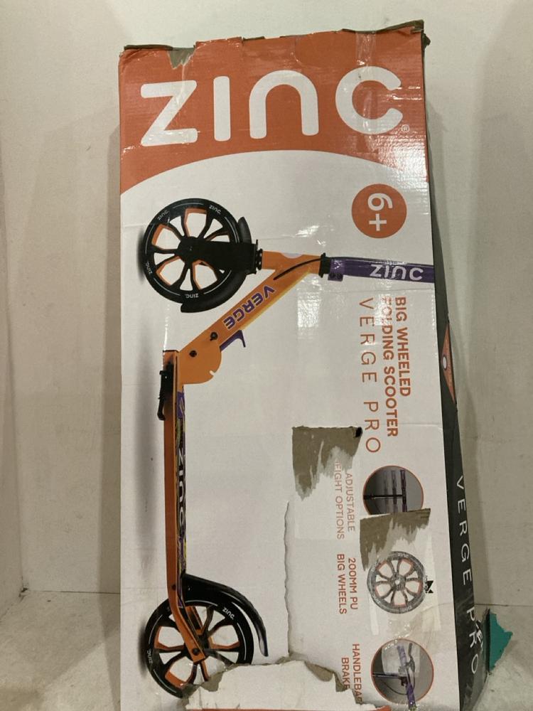 Lot 208  
            Birmingham SR107 - Parcel Delivery Only 

                
ZINC BIG WHEELED FOLDING SCOOTER VERGE PRO