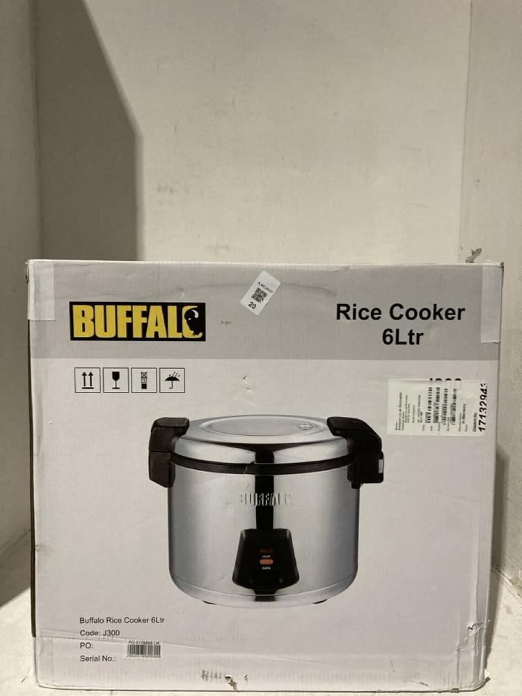 Lot 20  
            Birmingham SR107 - Parcel Delivery Only 

                
BUFFALO ELECTRIC RICE COOKER 6L ORIGINAL RRP £149
